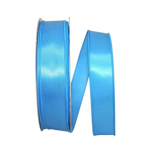 Reliant Ribbon Satin Value Wired Edge Ribbon Turquoise 1.5 in. x 50 yards 92575W-913-09K